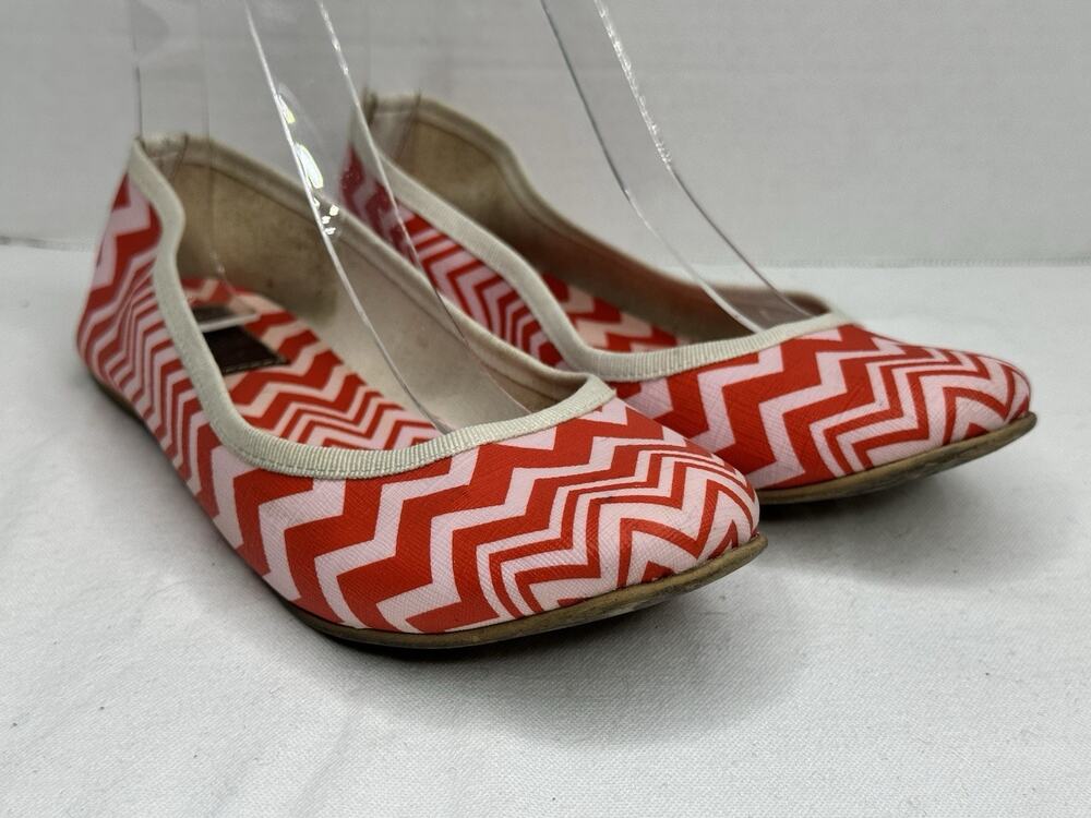 Missoni Flats Red White Size 38 US 8 Ballet Flats Orphan Aid Africa Slip On